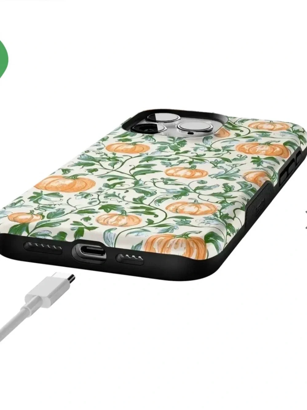 🎃 Casely Pumpkin Patch Green Vines IPhone 15 Pro Max Bold Flex Mag Safe case